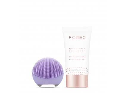 Foreo Sada Čistícího přístroje  Luna™ GO a čistícího krému Micro Foam 20 ml Fialová