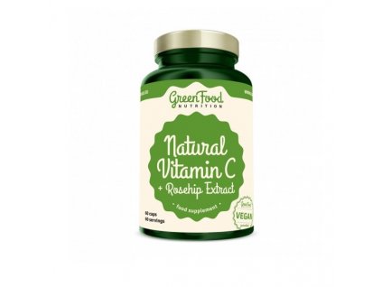 GreenFood Natural Vitamín C + Extrakt ze šípků 60 kapslí