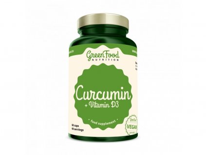 GreenFood Curcumin + Vitamín D3 60 kapslí
