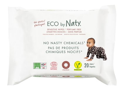 Eco by Naty Babycare Vlhčené ubrousky bez vůně - pro citlivou pokožku 20 k