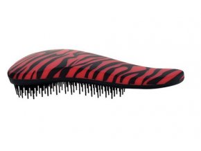Detangler - Kefa na rozčesávanie vlasov Zebra červený