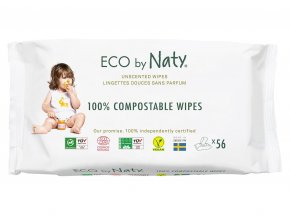 Eco by Naty Babycare Vlhčené ubrousky bez vůně - pro citlivou pokožku 56 ks