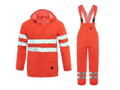 NEPROMOKAVÝ SET (KALHOTY + BUNDA)  PROBALTIC FLUO ORANŽOVÝ VEL. 48