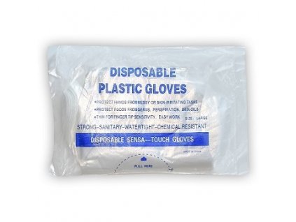 JEDNORÁZOVÉ RUKAVICE Z HDPE FÓLIE BALENÍ 100 ks