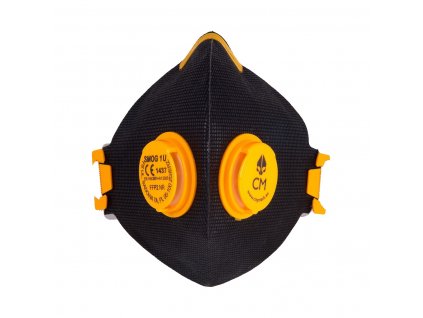 ANTISMOGOVÁ FILTRAČNÍ POLOMASKA 1U FFP2 - ČERNO ŽLUTÁ