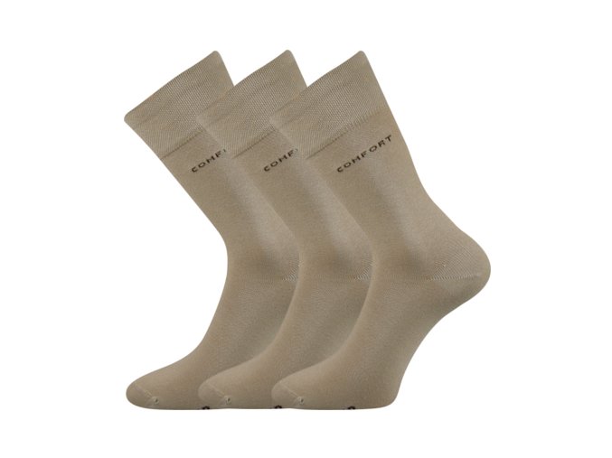 Společenské ponožky 3 kusy v balení Lonka Comfort béžová