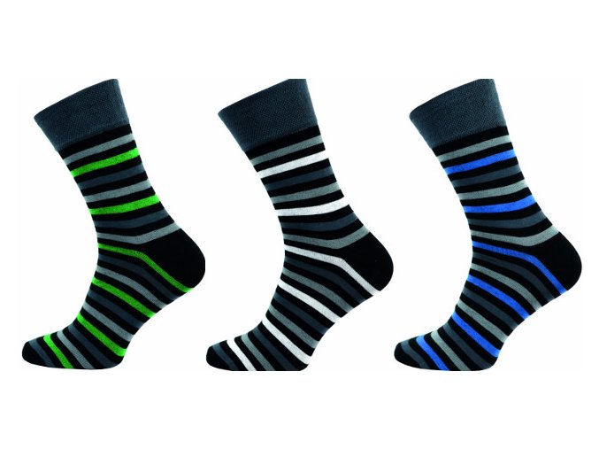 Pánské společenské ponožky Novia 3 páry v balení 175F proužky