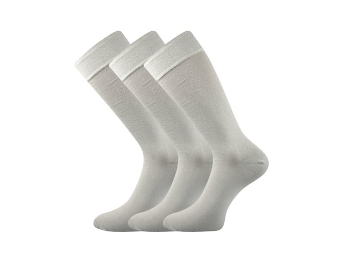 Společenské ponožky 3 kusy v balení Lonka Diplomat světle šedá