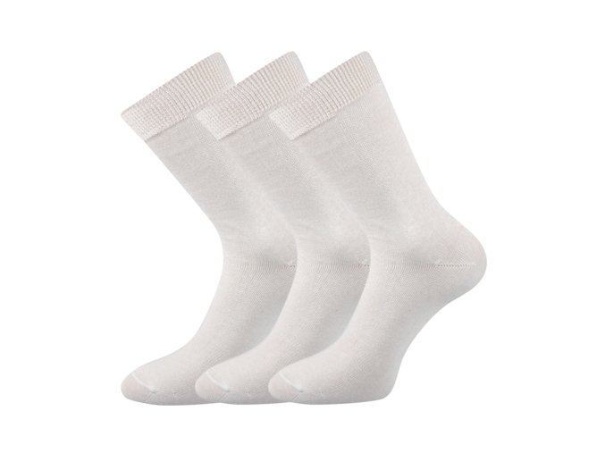 Společenské ponožky 3 kusy v balení Lonka Blažej 100% bavlněné bílá