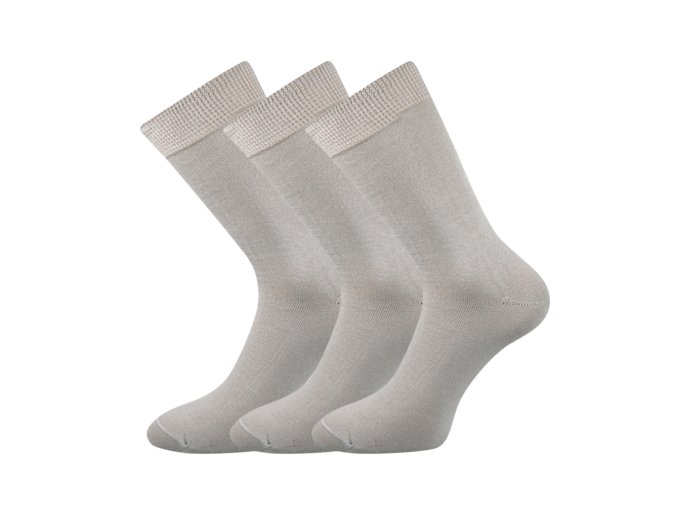 Společenské ponožky 3 kusy v balení Lonka Blažej 100% bavlněné světle šedá