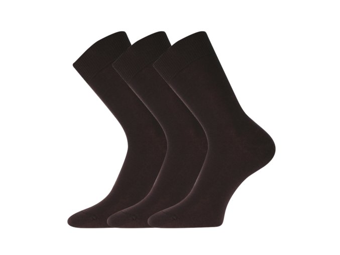 Společenské ponožky 3 kusy v balení Lonka Blažej 100% bavlněné hnědá