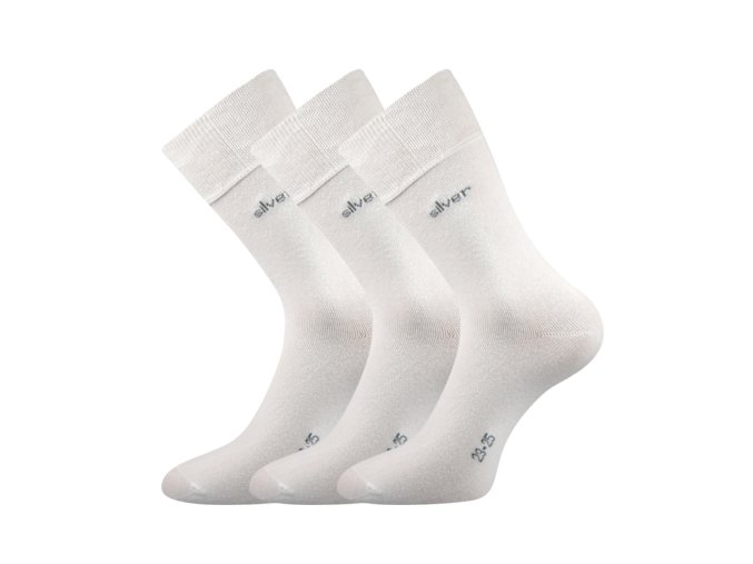 Společenské ponožky 3 kusy v balení Lonka Desilve bílá