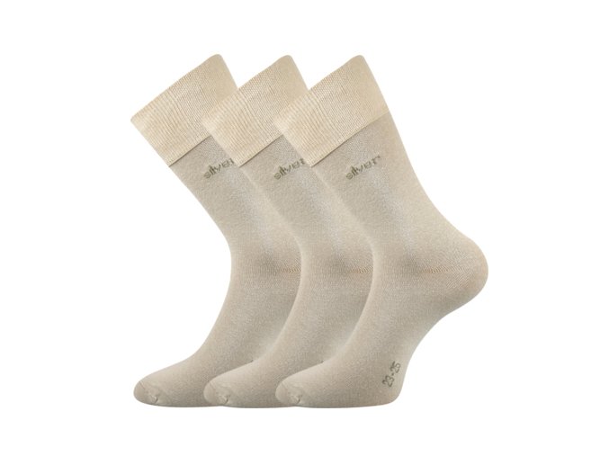 Společenské ponožky 3 kusy v balení Lonka Desilve béžová