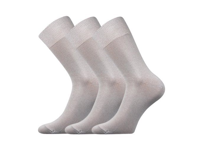 Společenskéí ponožky 3 kusy v balení Boma Radovan světle šedá