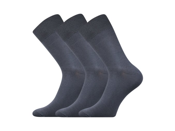 Společenskéí ponožky 3 kusy v balení Boma Radovan tmavě šedá