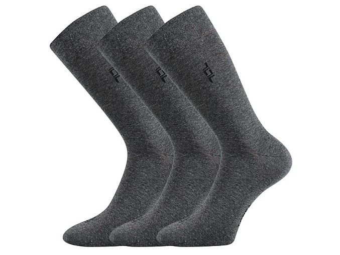 Společenské ponožky 3 kusy v balení Lonka Despok antracit melé