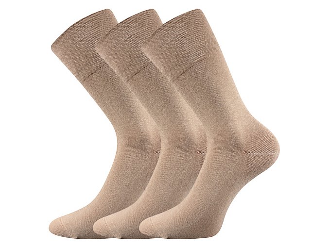 Společenské ponožky 3 kusy v balení Lonka Diagram béžová