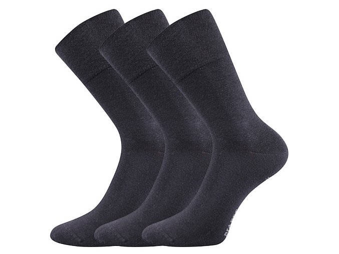 Společenské ponožky 3 kusy v balení Lonka Diagram tmavě šedá