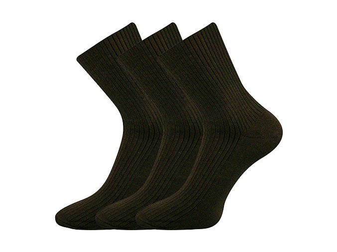 Společenské ponožky 3 kusy v balení Lonka Viktor Hnědá