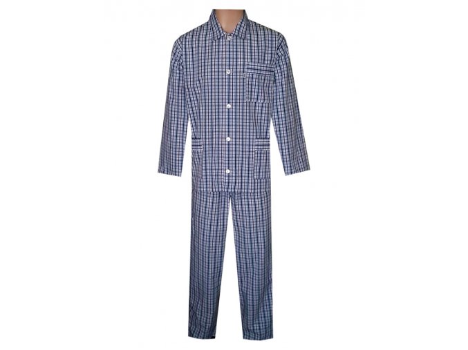 Pánské Pyžamo Popelín FOLTÝN PI30 modrobílá kostka