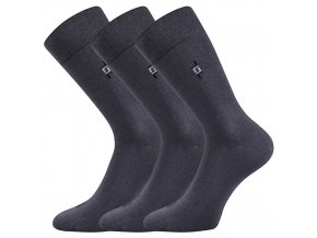 Společenské ponožky 3 kusy v balení Lonka Despok tmavě šedá