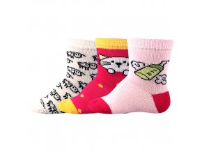 Kojenecké ponožky 3 páry v balení Boma Bejbik mix B holka