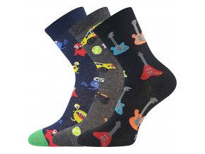 Dětské ponožky 3 kusy v balení Boma 057 21 43 13 mix vzorů A kluk