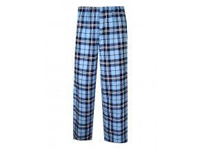 Pánské Pyžamové kalhoty Flanel Foltýn dlouhé světle modrá kostka