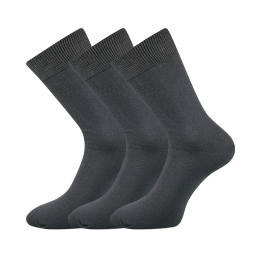 Společenské ponožky 3 kusy v balení Lonka Blažej 100% bavlněné tmavě šedá Velikost: 41-42