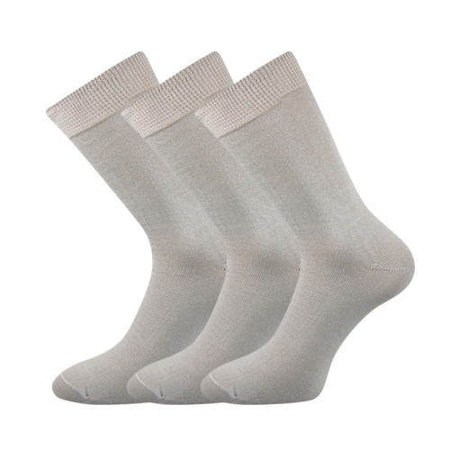 Společenské ponožky 3 kusy v balení Lonka Blažej 100% bavlněné světle šedá Velikost: 41-42