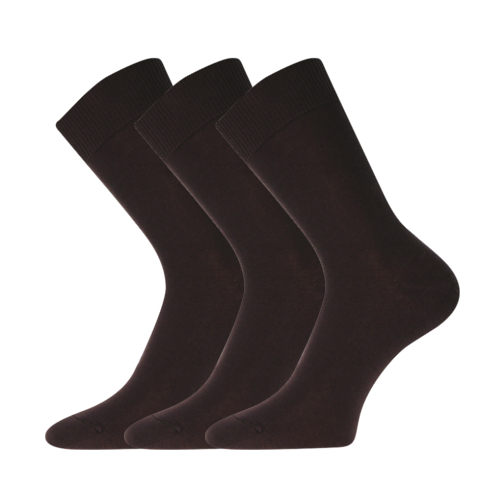 Společenské ponožky 3 kusy v balení Lonka Blažej 100% bavlněné hnědá Velikost: 41-42