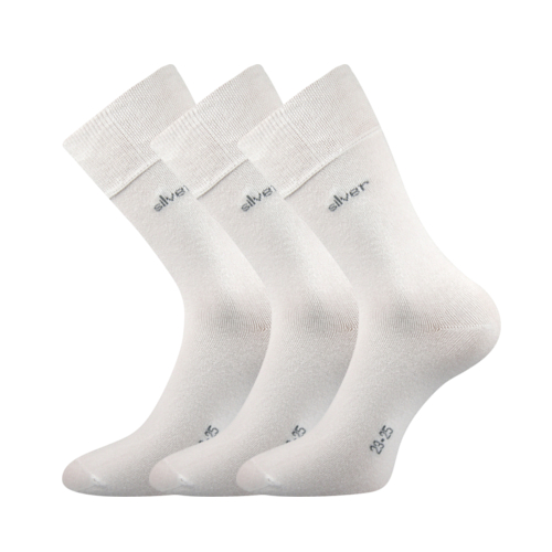 Společenské ponožky 3 kusy v balení Lonka Desilve bílá Velikost: 39-42