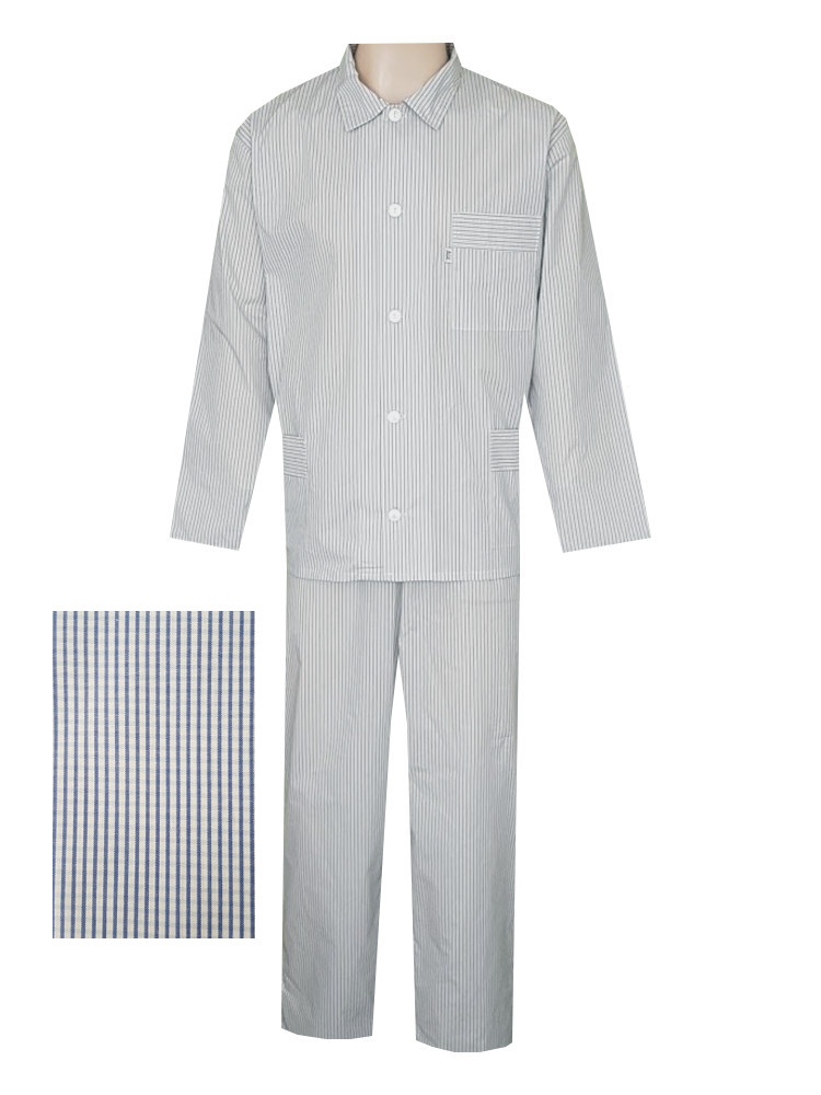 Pánské Pyžamo Popelín FOLTÝN PI10 modrá kostička Velikost: L, Materiál: Košilovina-popelín