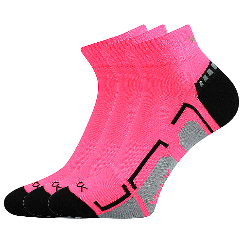 Spotovní ponožky 3 kusy v balení VoXX Flash růžová Velikost: 35-38