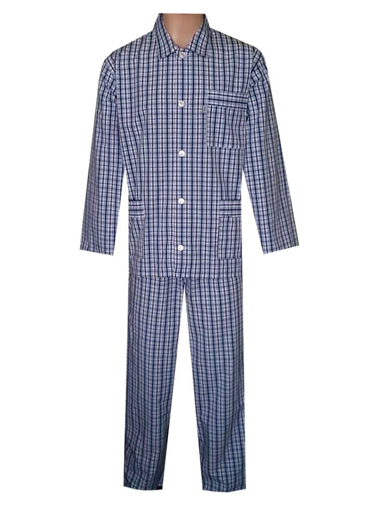Pánské Pyžamo Popelín FOLTÝN PI30 modrobílá kostka Velikost: 3XL, Materiál: Košilovina-popelín