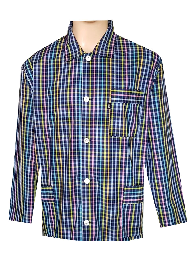 Pánský Pyžamový Kabátek Popelín FOLTÝN PPKP12 Velikost: XL, Materiál: Košilovina-popelín