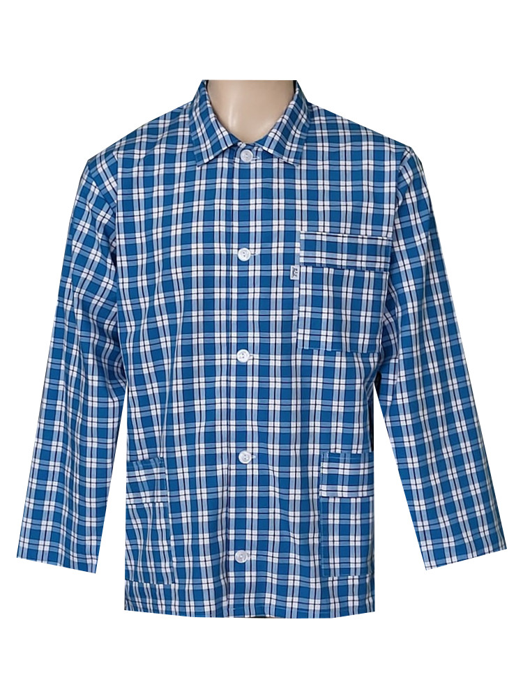 Pánský Pyžamový Kabátek Popelín FOLTÝN PPKP14 Velikost: XL, Materiál: Košilovina-popelín