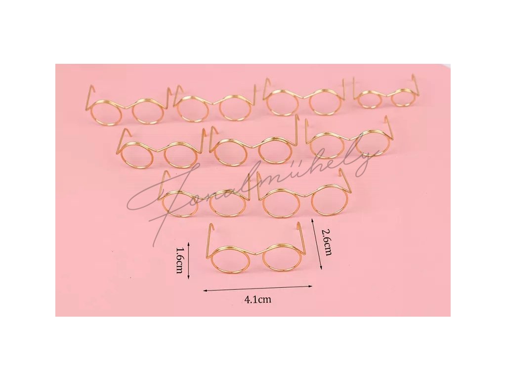Szemüveg babákhoz arany - Fonalműhely - fonalmuhely.hu