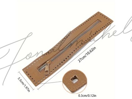 Horgolható Táska Zipzár 27x5,5 cm PUbőr