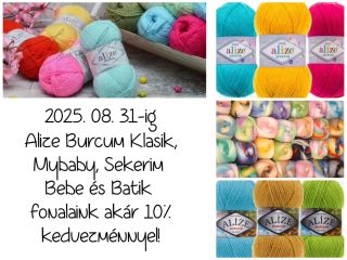 Kedves vásárlóink, követőink! 2025. 08. 31-ig akril fonalaink kínálatából válogathattok akciósan. Szerezd be a kedvenc...