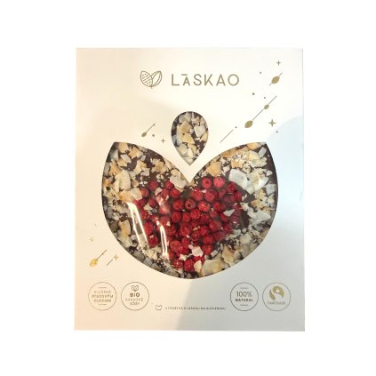 Valentínska Láskao čokoláda mliečna kokos-ríbezľa