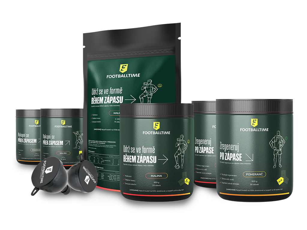 Levně FootballTime Klubový balíček Příchuť: 2x Nakopni se (Malina),1x Udrž se ve f.(Malina)640g, 1x Udrž se ve f. (Malina)3150g, 2x Zregeneruj (Malina), 2x…