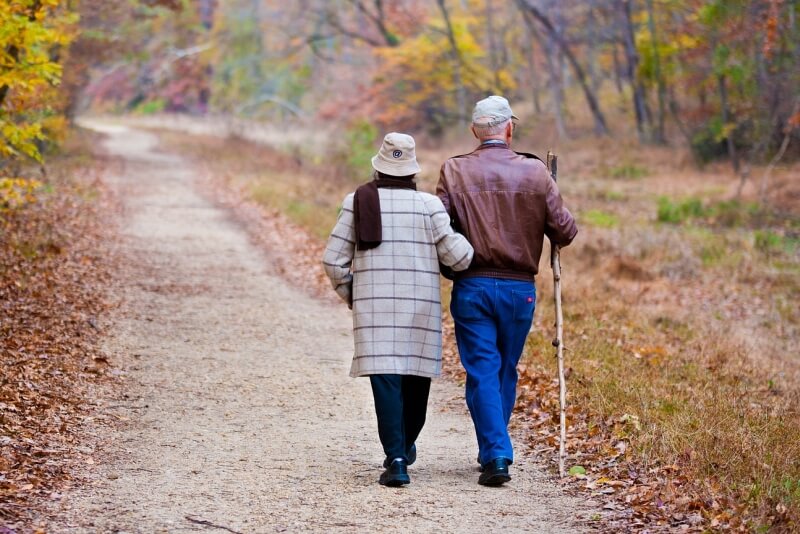 Seniors walking