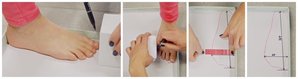 Measuring a child’s foot
