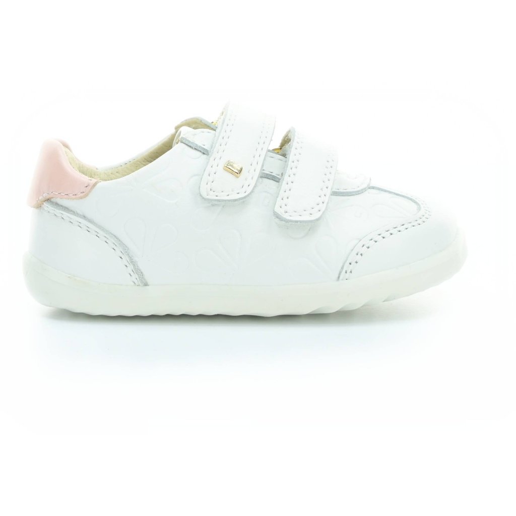 Bobux Sprite Embossed White Seashell Step Up shoes www.footic