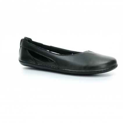 black leather ballerina shoes