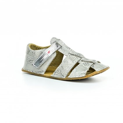 Ef Sam bílo-stříbrné lesklé barefoot sandály (EU size 21, Inner shoe length 132, Inner shoe width 62)