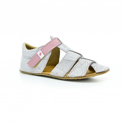 Ef Sam Bílo-růžové se vzory barefoot sandály (EU size 21, Inner shoe length 132, Inner shoe width 62)