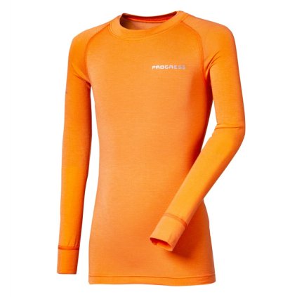 dětské termo triko Progress E NDRD bamboo s dlouhým rukávem meruňková (EU Größe 116/122)
