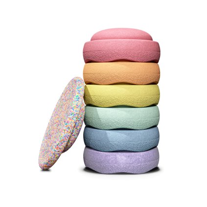 Stapelstein Super Confetti Rainbow Set pastellgrüne Edition